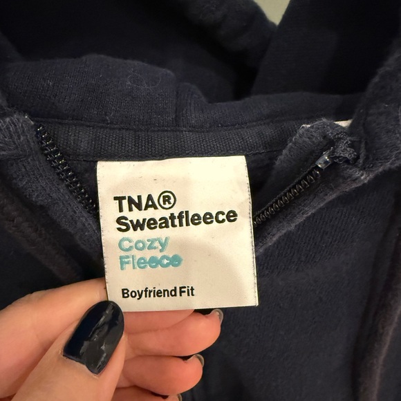 TNA Cozy Fleece Hoodie in Dark Blue - Picture 2 of 3